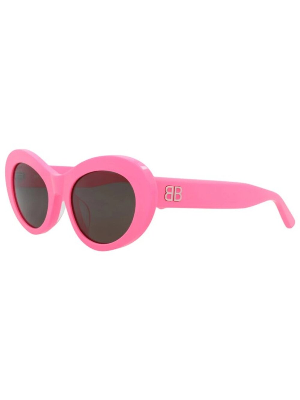 New Balenciaga Women's Sunglasses Round Oval Recycled Acetate Frame Pink Pink